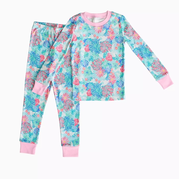 LILLY PULITZER X POTTERY BARN, Unicorns in Bloom Organic Pajama Set - Picture 2 of 5